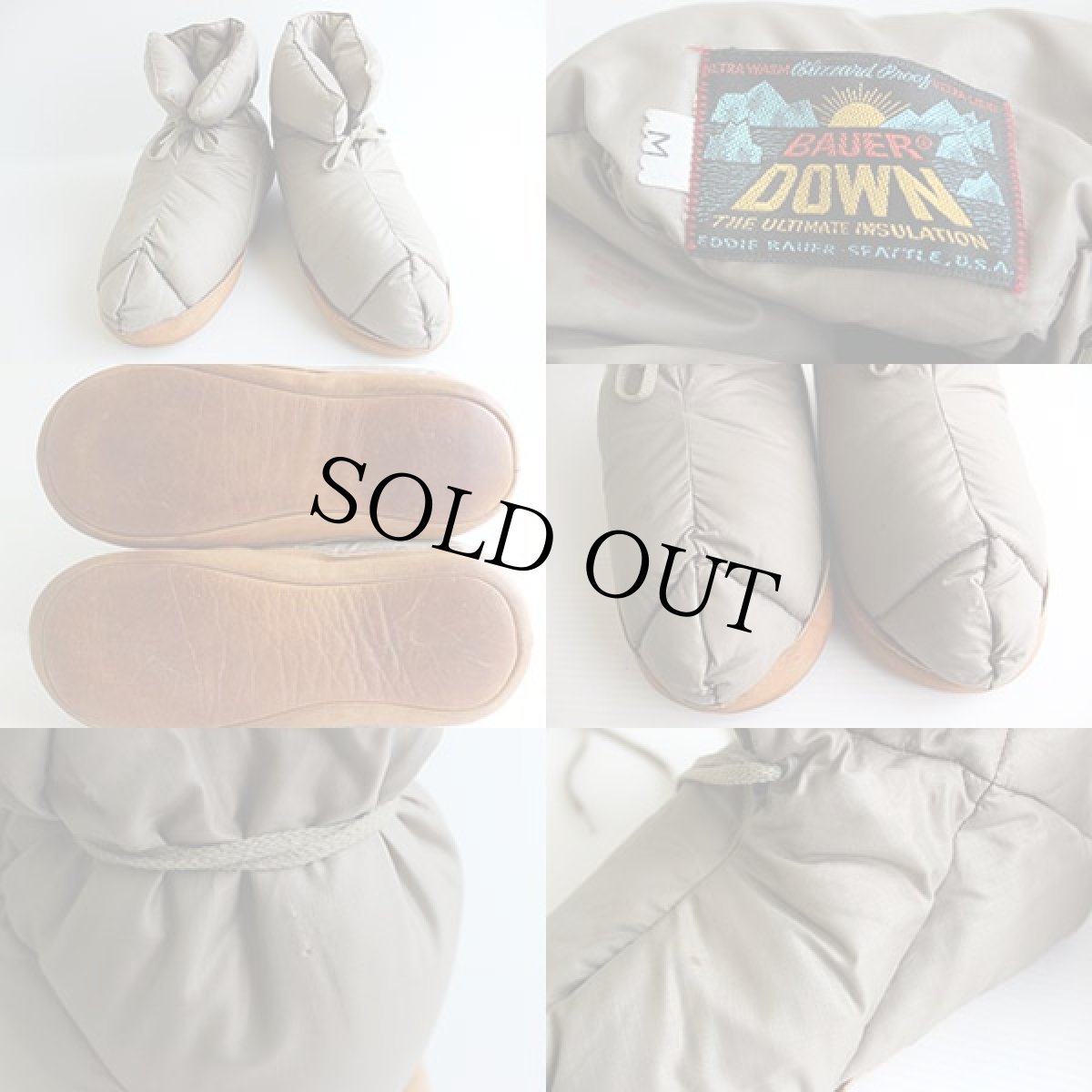 画像3: 60s BAUER DOWNバウアーダウン ダウン ルームシューズ M★EddieBauerエディーバウアー (3)