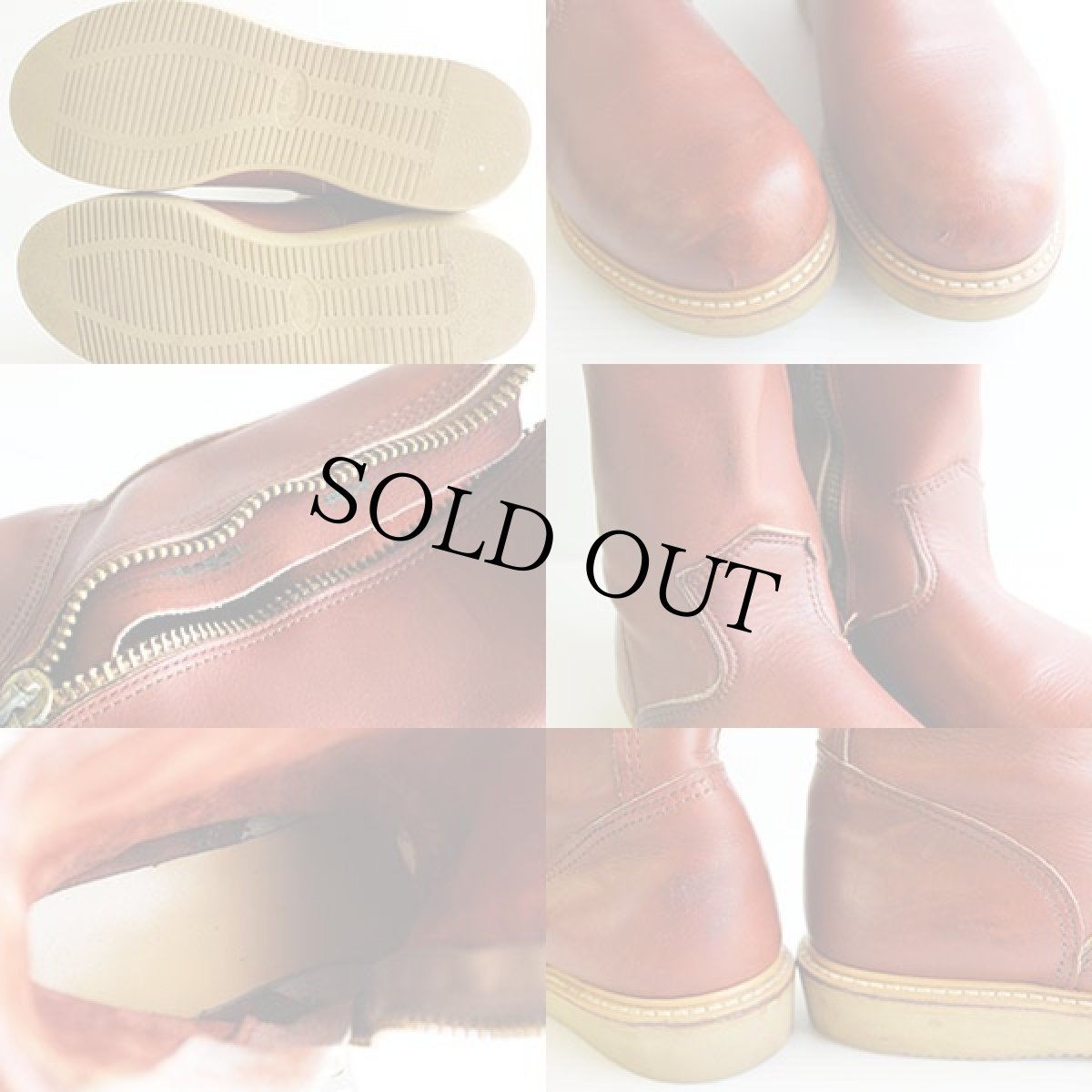 画像5: 80s USA製 CAROLINAキャロライナ サイドジップ ペコスブーツ 8 (5)