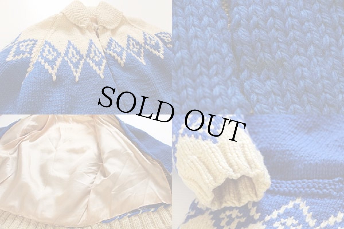 画像3: 60s ダイヤ柄  ウール カウチンセーター (3)