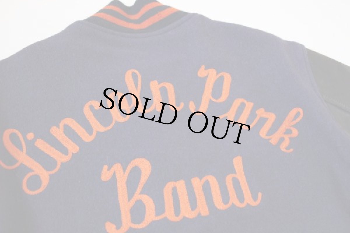 画像3: 50s all Star チェーン刺繍 メルトン ウール 袖革スタジャン 34 (3)