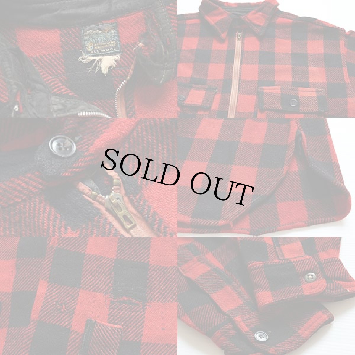 画像4: 40s GREAT WESTERN バッファローチェック チンスト&マチ付き プルオーバー ウールシャツ (4)