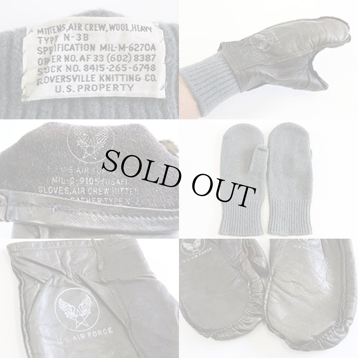 画像3: 50s 米軍 N-3B & N-2 レザーミトン グローブ (3)