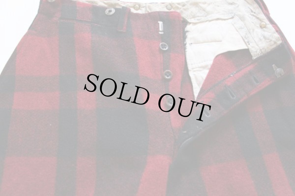 画像2: 40s チェック ウール ジョッパーズパンツ w32 (2)