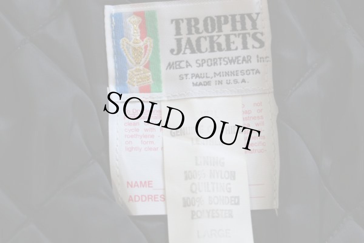 画像4: デッドストック★80s USA製 TROPHY JACKETS オールレザー スタジャン 赤 L (4)