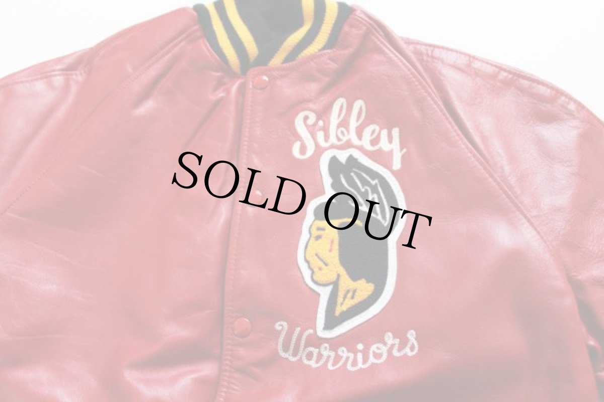 画像3: デッドストック★80s USA製 TROPHY JACKETS オールレザー スタジャン 赤 L (3)