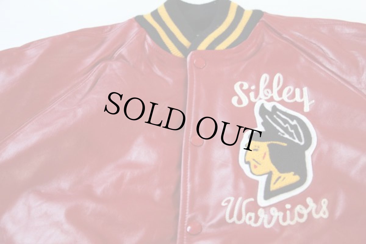 画像3: デッドストック★80s USA製 TROPHY JACKETS オールレザー スタジャン 赤 XL (3)