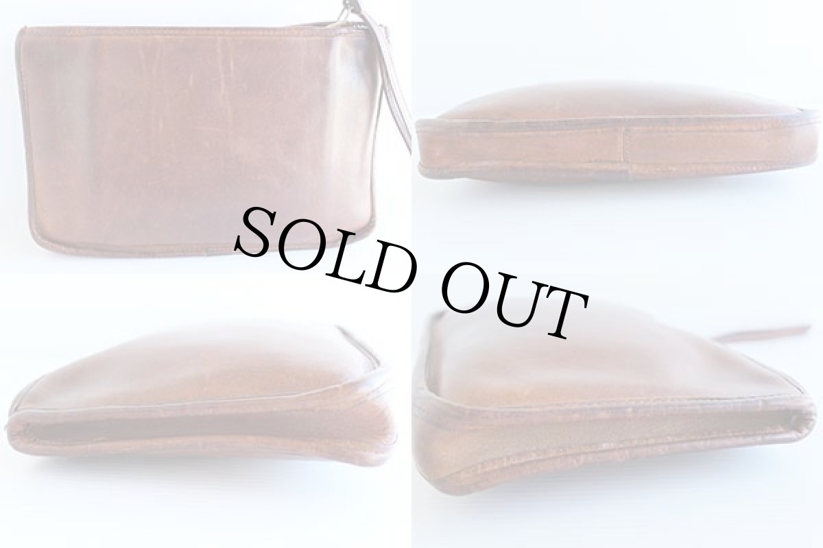 画像2: 70s USA製 COACH オールド コーチ レザー クラッチバッグ 茶★2223 (2)
