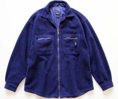 画像1: 90s USA製 patagoniaパタゴニア シンチラ オーバーシャツ フリースシャツジャケット 青紫 M (1)