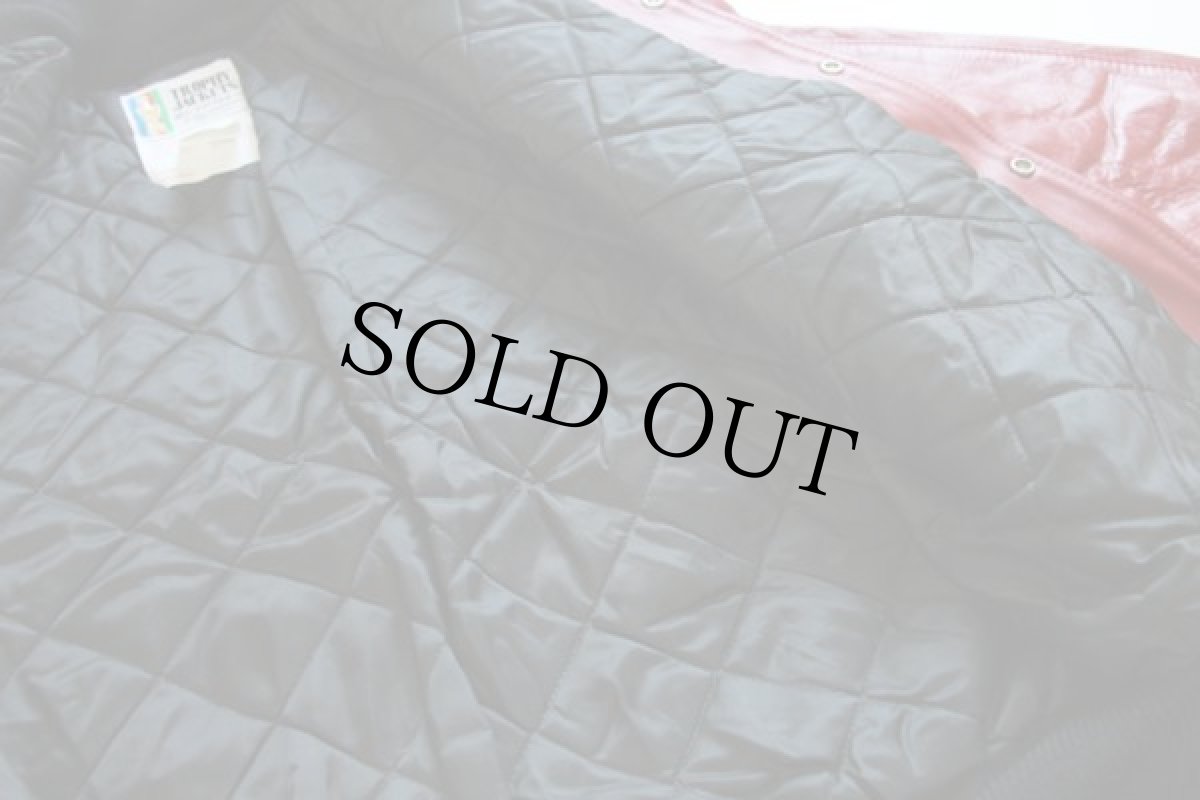 画像5: デッドストック★80s USA製 TROPHY JACKETS オールレザー スタジャン 赤 L (5)