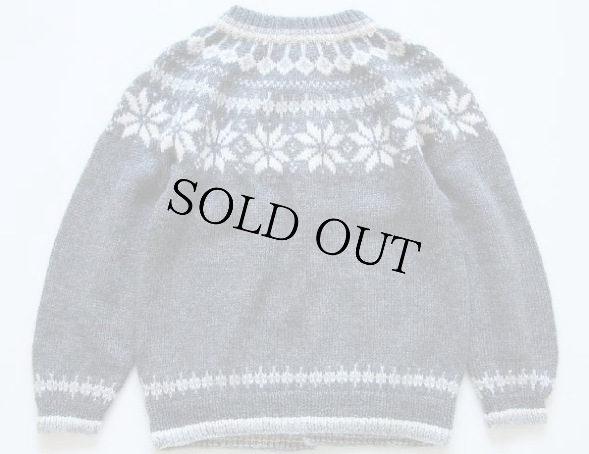 画像2: 80s ノルウェー製 DALE OF NORWAY 丸ヨーク ノルディック柄 ウールニット カーディガン L 52 (2)