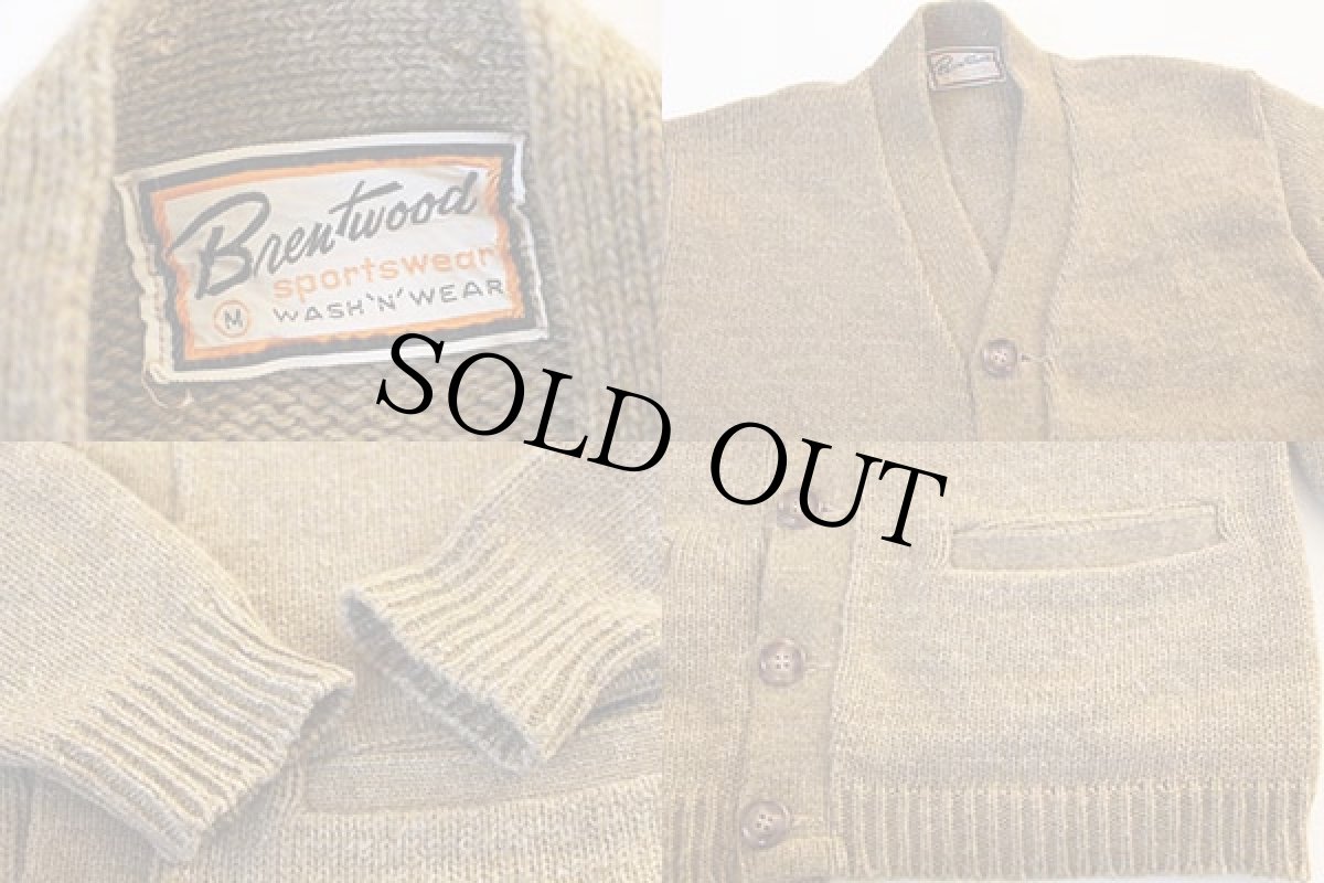 画像4: 60s Brentwood ウールニット カーディガン M (4)