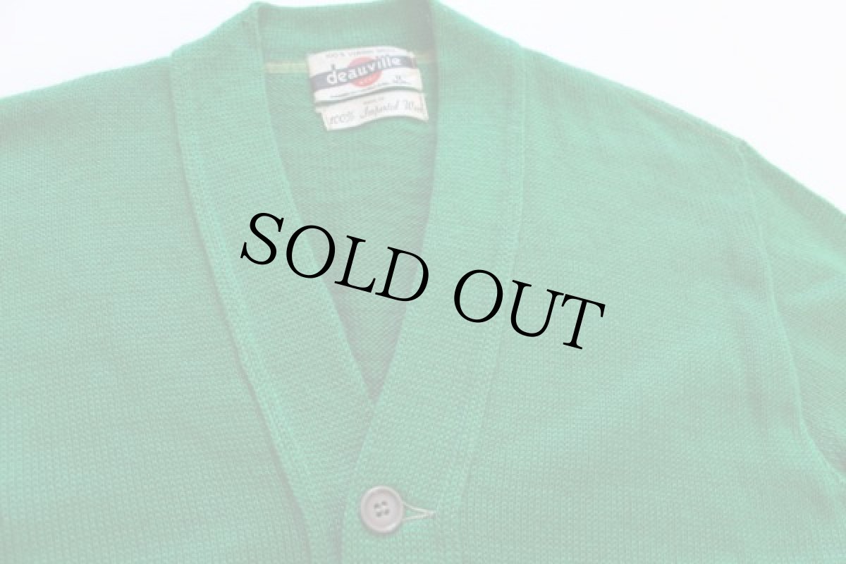 画像3: 40s deauville レタードカーディガン 緑 (3)