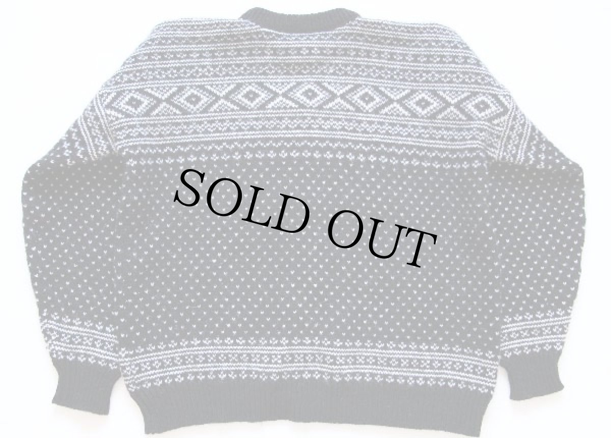 画像2: ノルウェー製 ノルディック柄 ウールニット カーディガン XL (2)