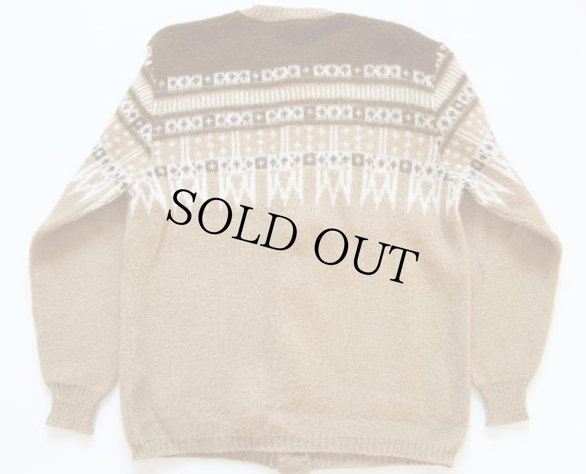 画像2: 60s BEMIDJIベミジ ノルディック柄 ニットカーディガン L (2)