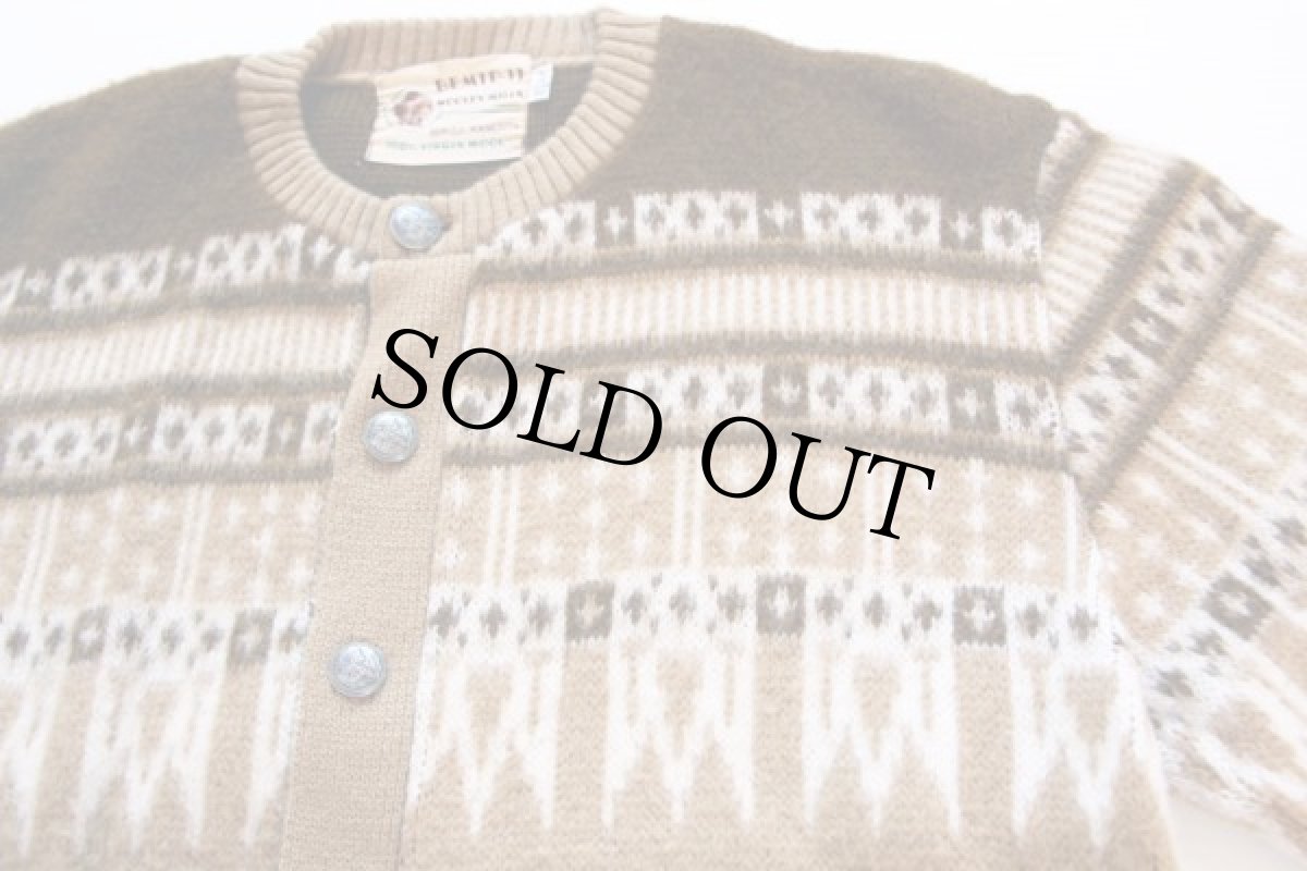 画像3: 60s BEMIDJIベミジ ノルディック柄 ニットカーディガン L (3)