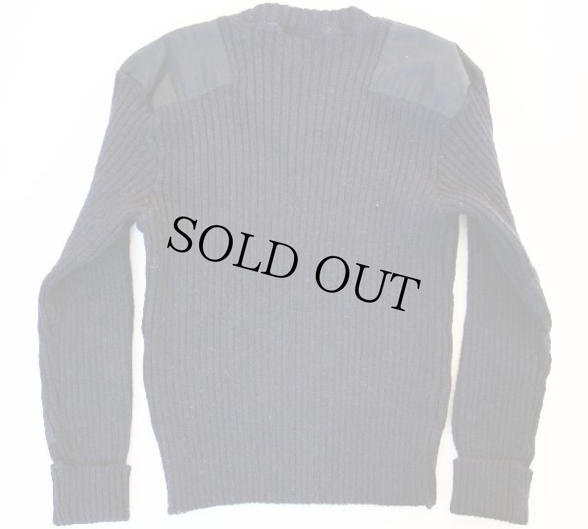 画像2: 英国製 GALL'S Vネック ウールニット コマンドセーター 紺 L (2)