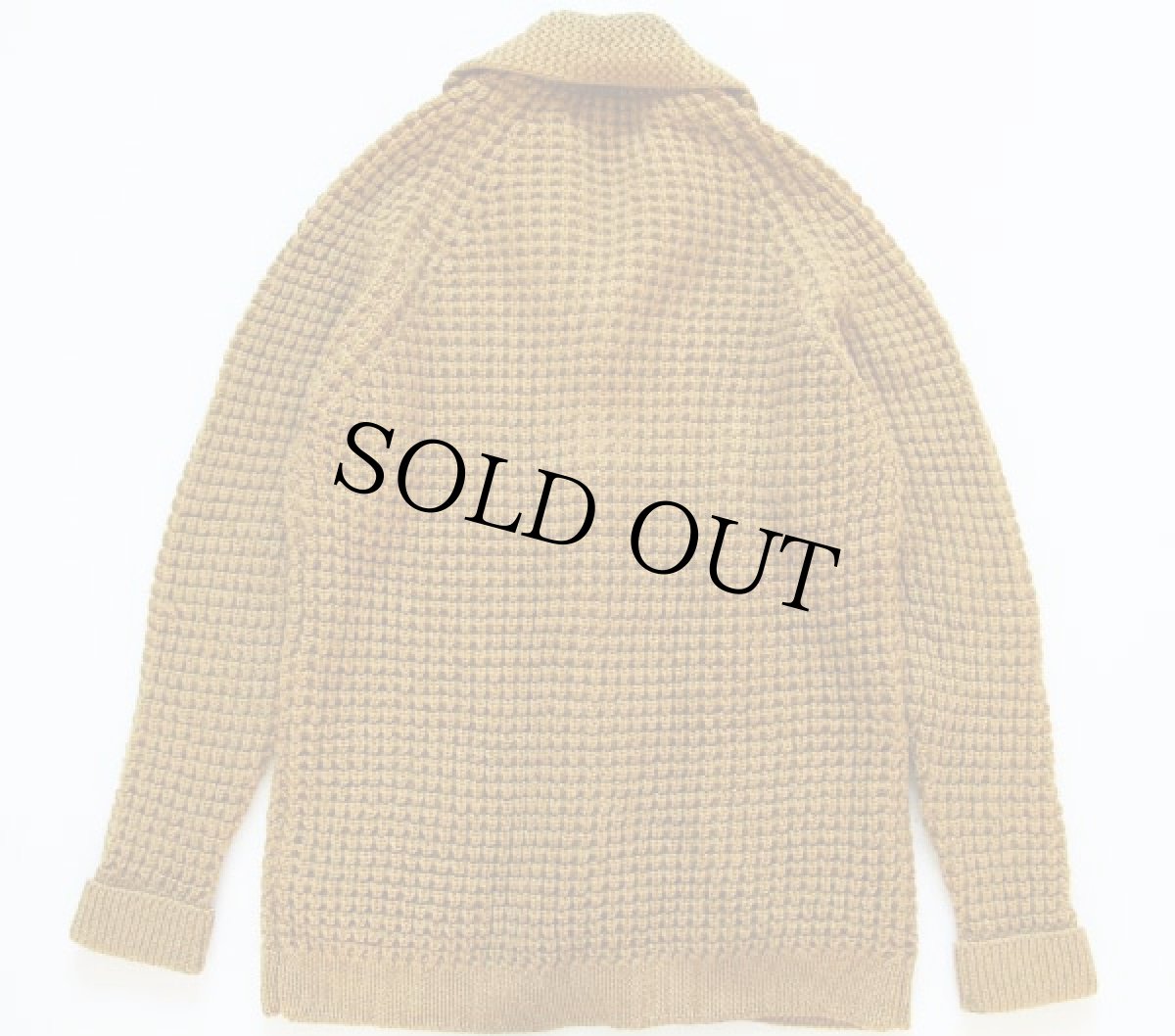 画像2: 60s ショールカラー ウール ポップコーンニット カーディガン マスタード (2)