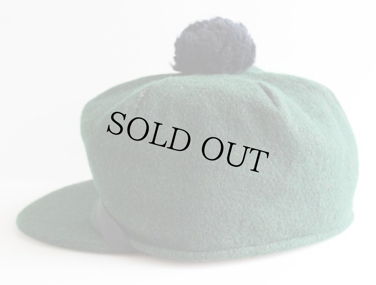 画像2: USA製 耳当て付き ウールキャップ 深緑 7.5 (2)