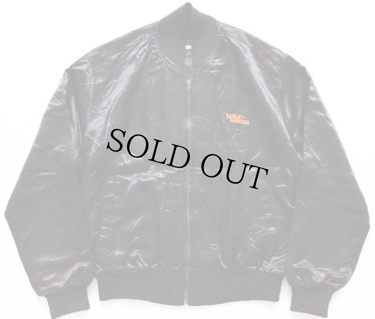 画像2: 80s USA製 HARLEY-DAVIDSONハーレーダビッドソン サテンジャケット M 黒 (2)