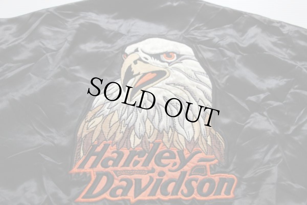 画像3: 80s USA製 HARLEY-DAVIDSONハーレーダビッドソン サテンジャケット M 黒 (3)