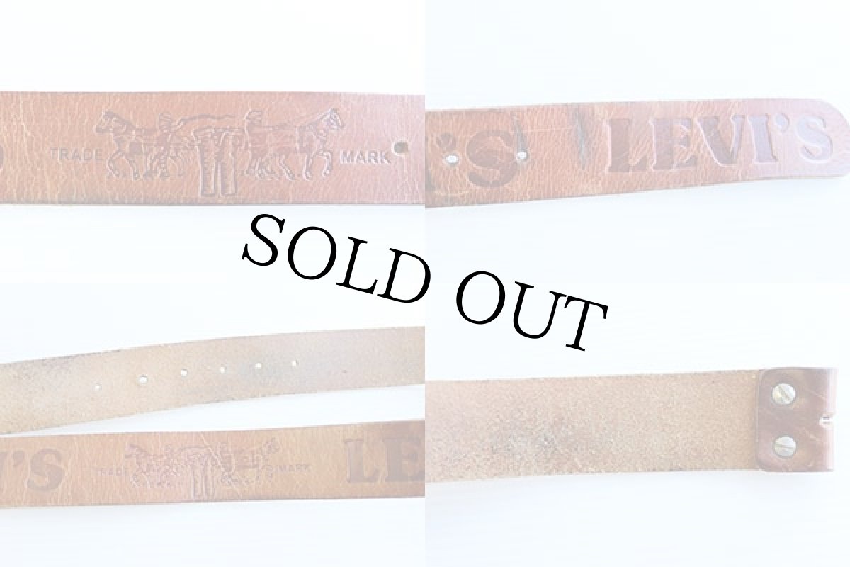 画像3: 70s LEVI'Sリーバイス 型押し レザーベルト 茶 (3)