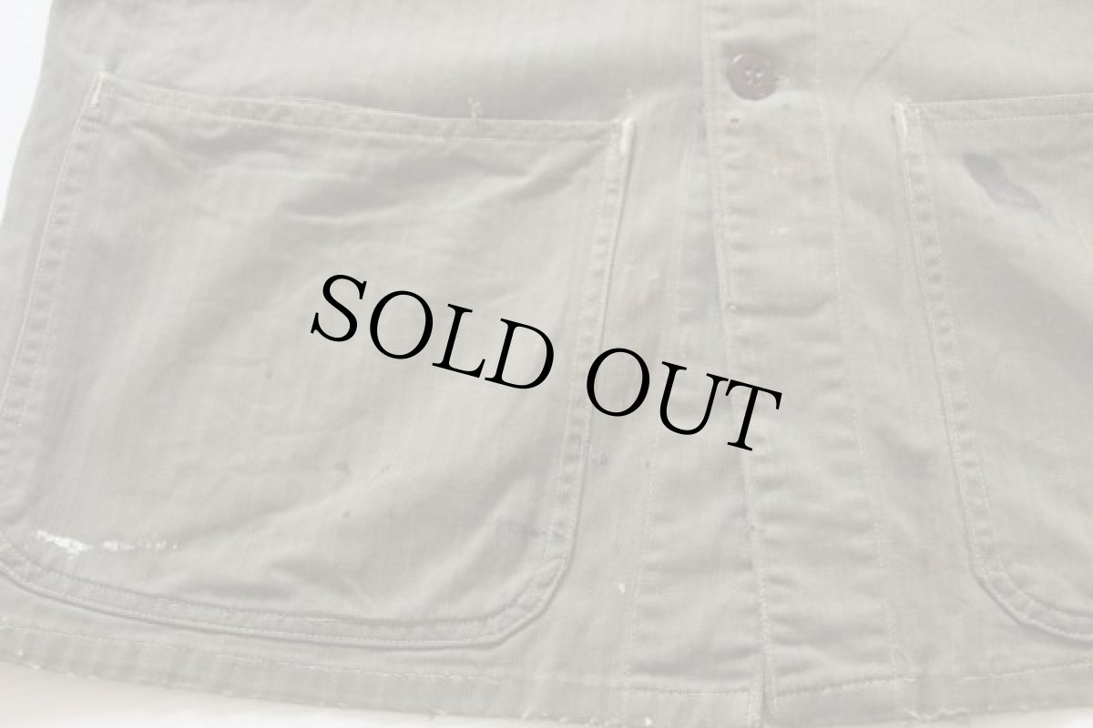 画像5: 40s 米軍 USMC M-41 HBT ヘリンボーンツイル ジャケット ボロ★カバーオール (5)