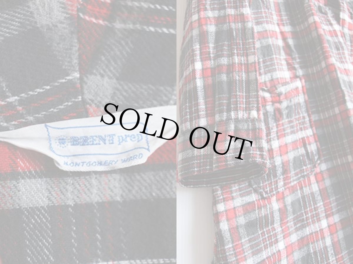 画像3: 60s MONTGOMERY WARD BRENT ショールカラー チェック コットン フランネル ガウン (3)