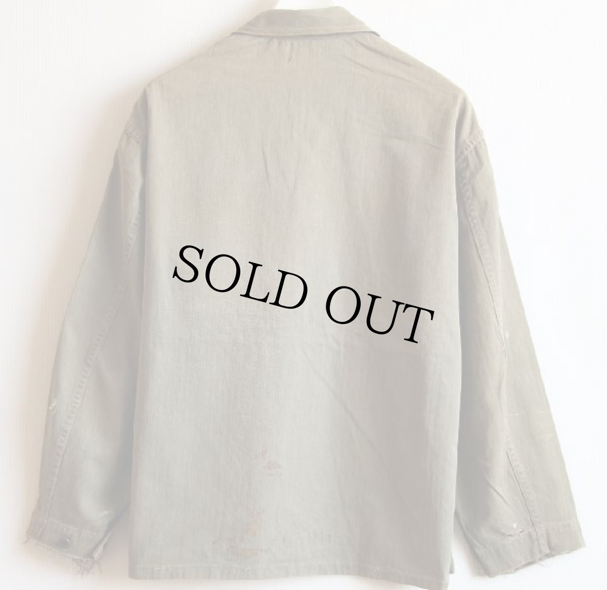 画像2: 40s 米軍 USMC M-41 HBT ヘリンボーンツイル ジャケット ボロ★カバーオール (2)