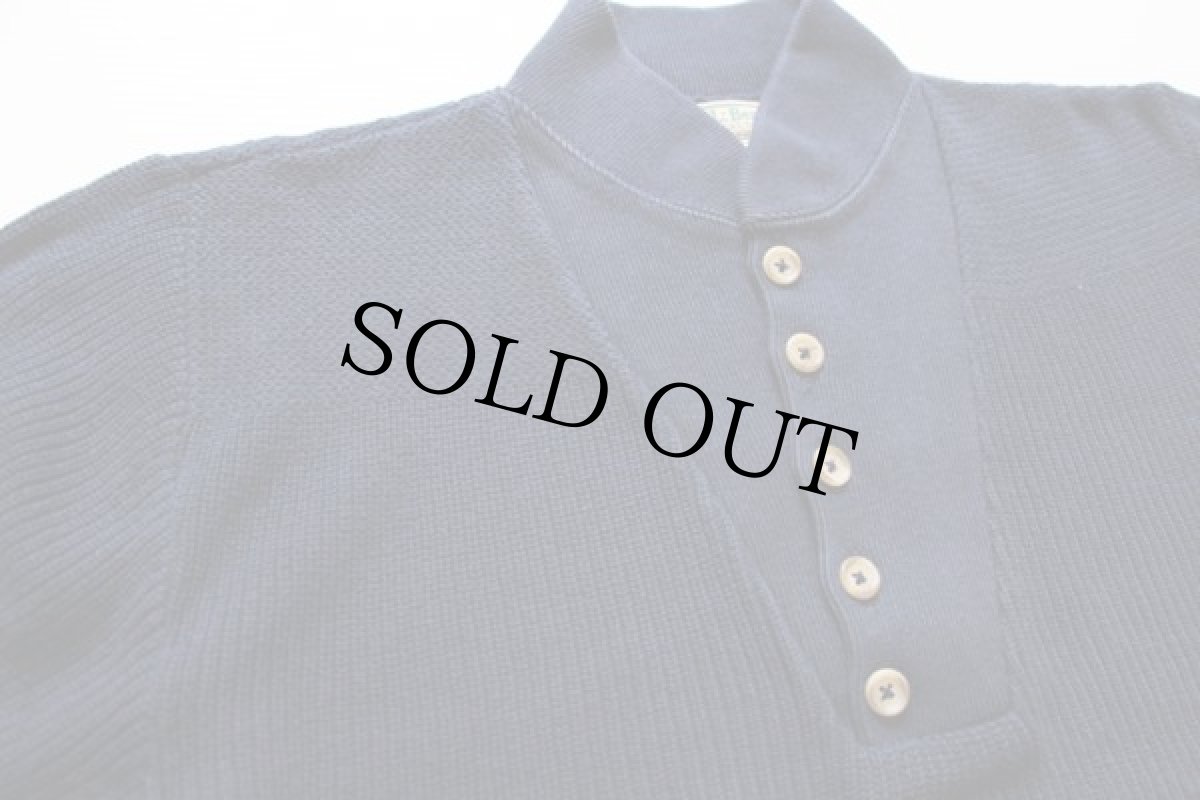 画像3: 80s USA製 L.L.Bean 5ボタン コットンニット セーター 紺 S (3)