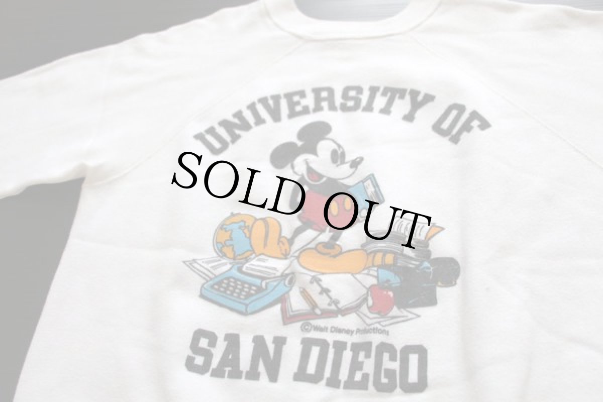 画像3: 80s USA製 Collegiate Pacific UNIVERSITY OF SAN DIEGO ミッキー マウス スウェット 白 L (3)