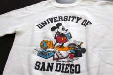 画像3: 80s USA製 Collegiate Pacific UNIVERSITY OF SAN DIEGO ミッキー マウス スウェット 白 L (3)