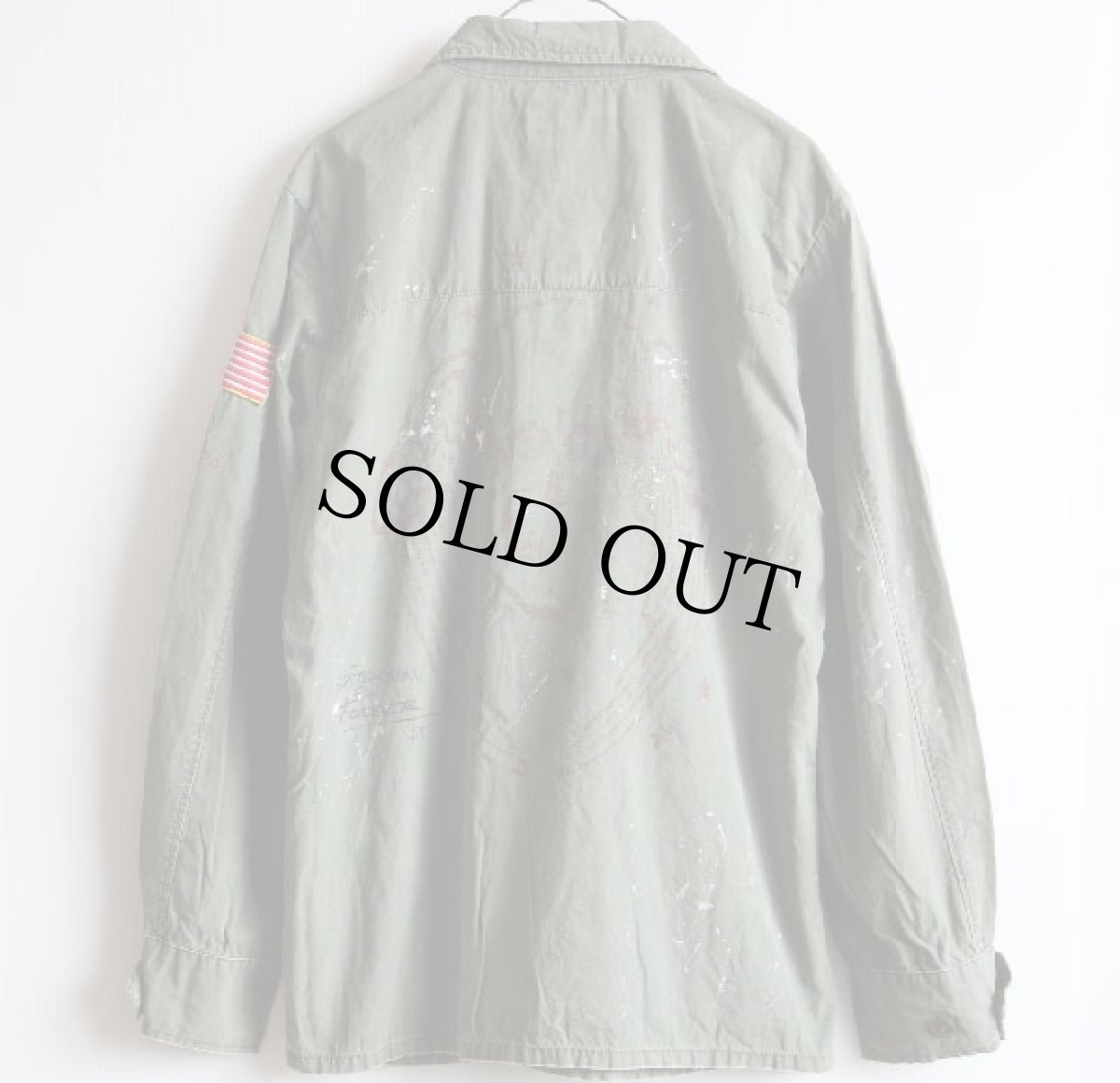 画像2: 00s POLO JEANSポロ ジーンズ ラルフローレン ペイント ファティーグジャケット S (2)