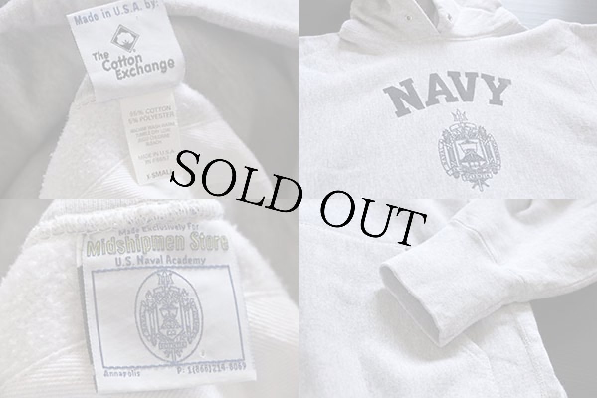 画像4: USA製 The Cotton Exchange 米軍 NAVY U.S.NAVAL ACADEMY リバースウィーブ スウェットパーカー XS (4)