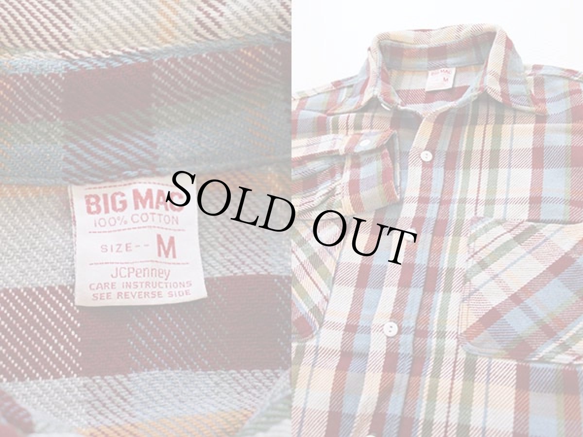 画像3: 70s JCPenney BIGMACビッグマック チェック コットン フランネルシャツ M (3)