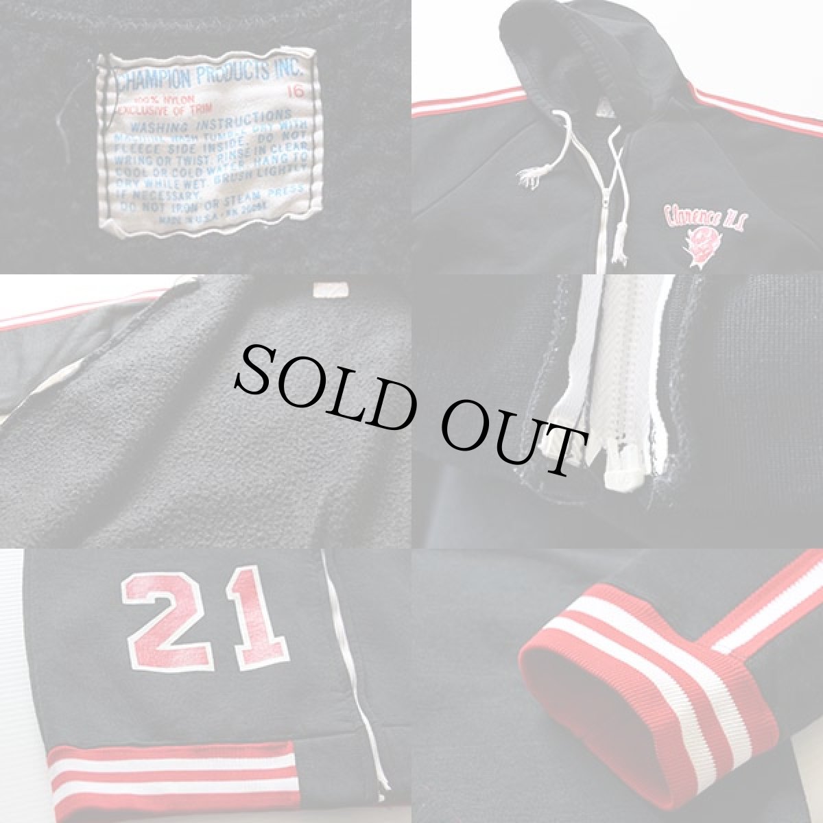 画像4: 70s CHAMPIONチャンピオン プロダクツ タタキタグ ジップパーカー 黒 (4)