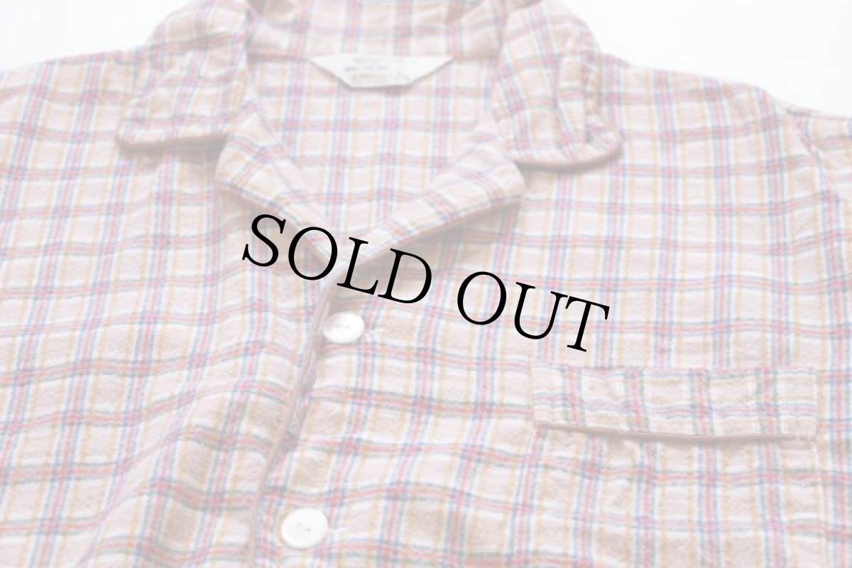 画像3: 70s JCPenney プリントネル パジャマ シャツ&パンツ セット L (3)