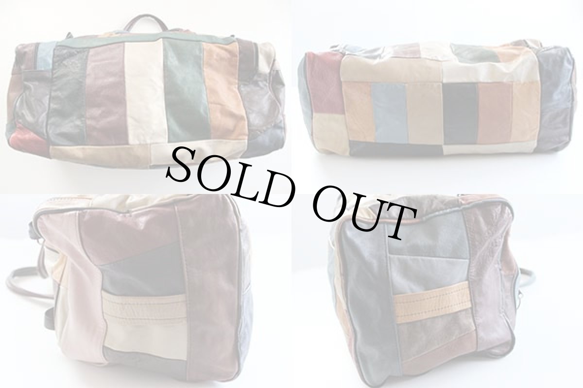 画像2: オールド クレイジー レザー ボストンバッグ (2)