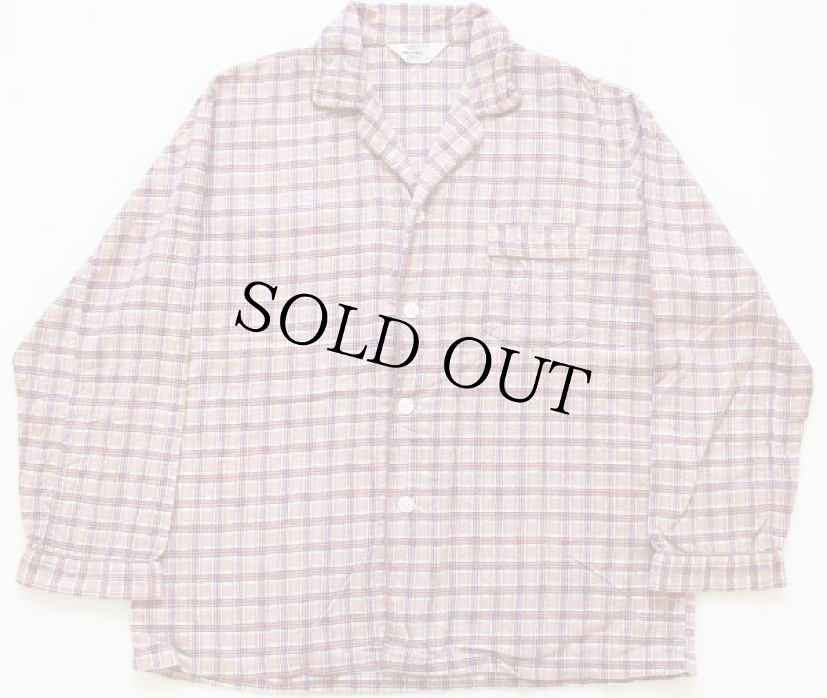 画像2: 70s JCPenney プリントネル パジャマ シャツ&パンツ セット L (2)