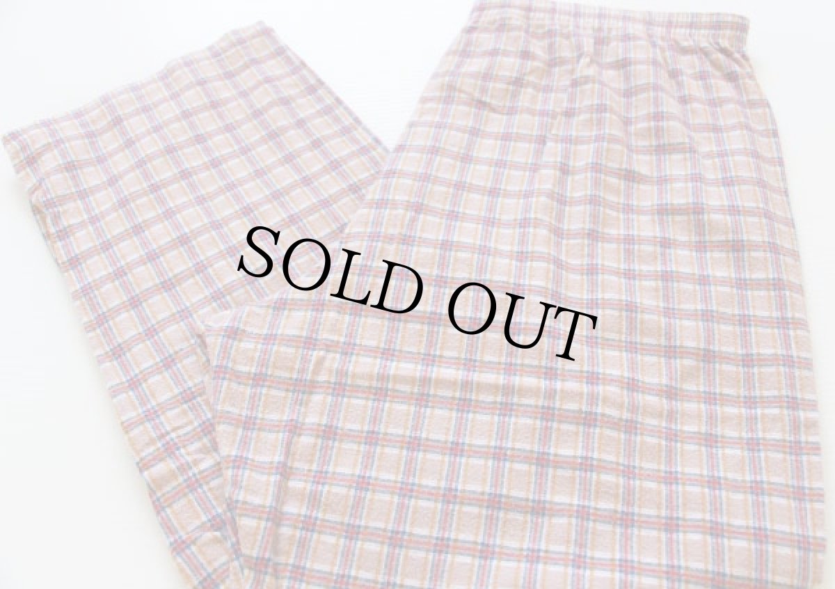 画像4: 70s JCPenney プリントネル パジャマ シャツ&パンツ セット L (4)