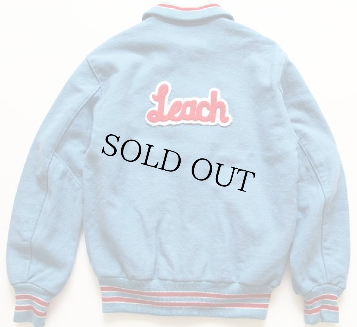 画像2: USA製 DeLONGデロング パッチ付き メルトン ウール スタジャン 水色 M (2)