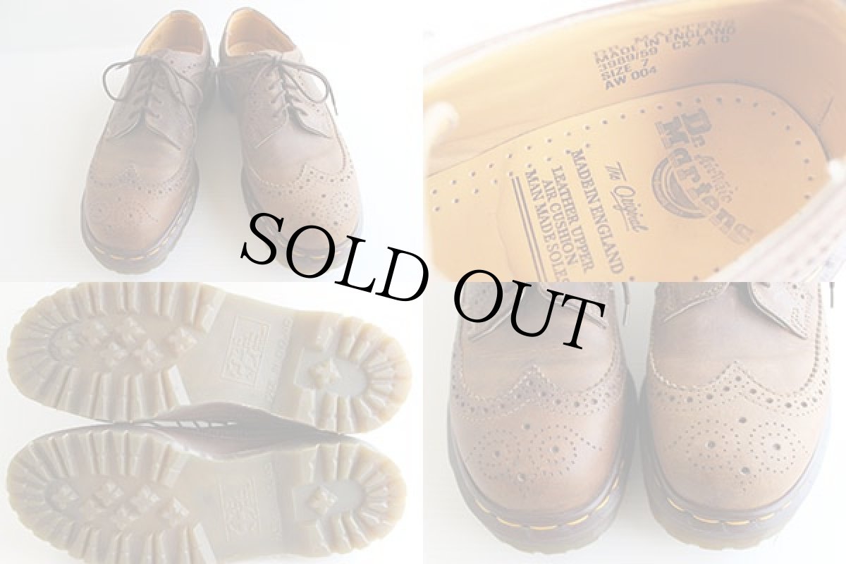 画像3: 英国製 DR.MARTENSドクターマーチン ウイングチップ レザーシューズ 茶 UK7 (3)