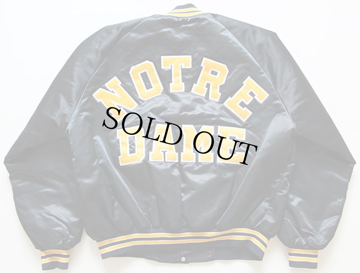 画像2: 90s USA製 Chalk Line NOTRE DOME ナイロンスタジャン XL 紺 (2)