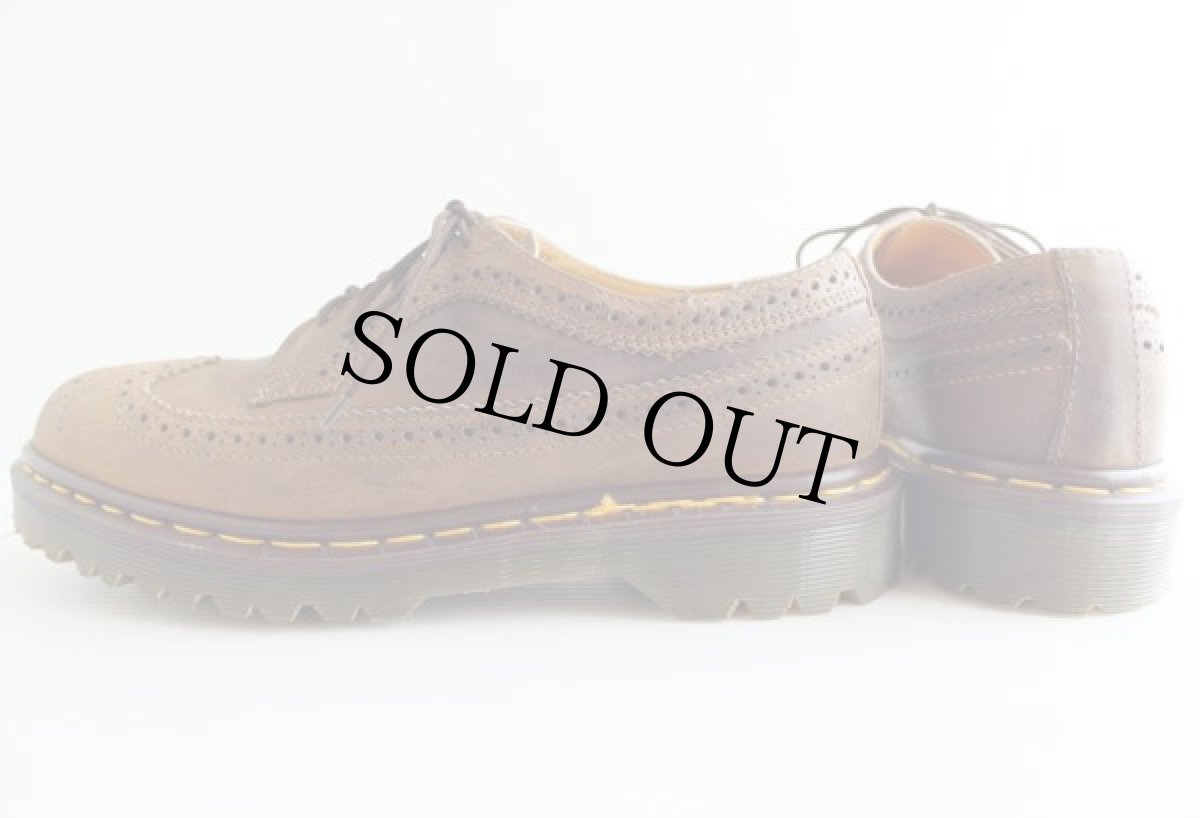 画像2: 英国製 DR.MARTENSドクターマーチン ウイングチップ レザーシューズ 茶 UK7 (2)
