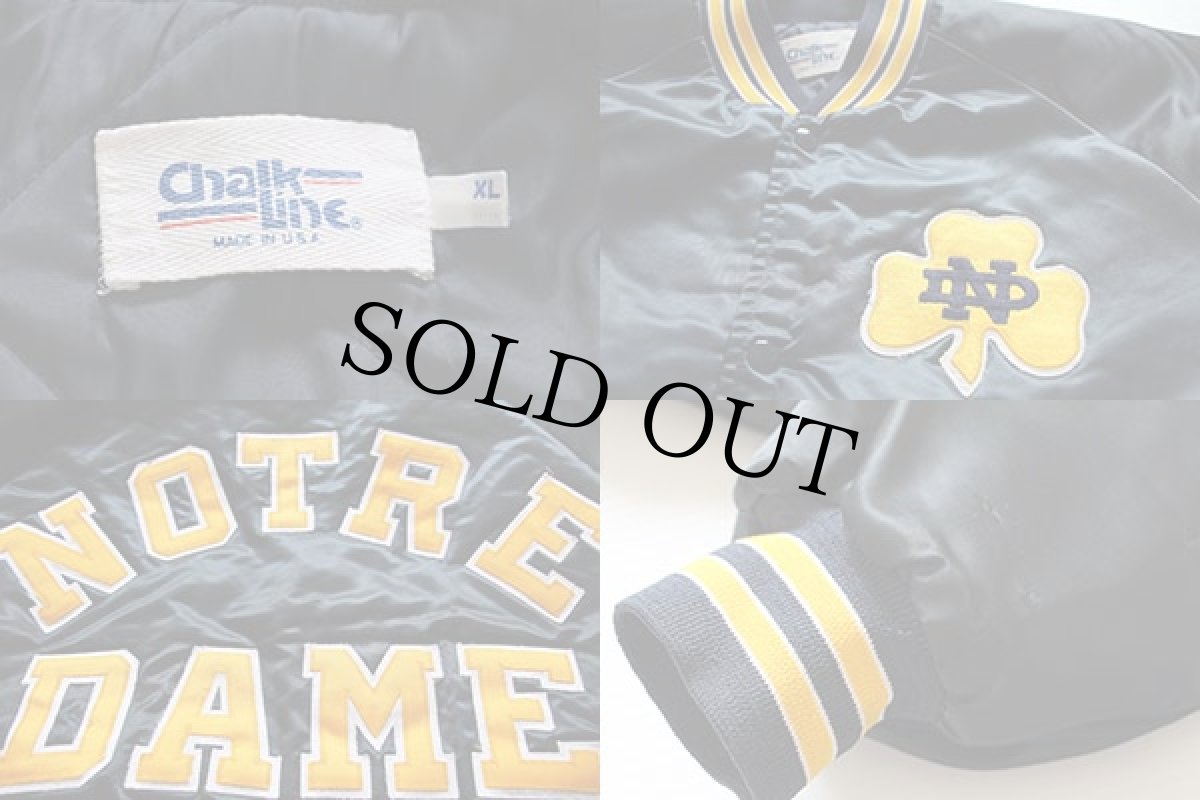 画像3: 90s USA製 Chalk Line NOTRE DOME ナイロンスタジャン XL 紺 (3)