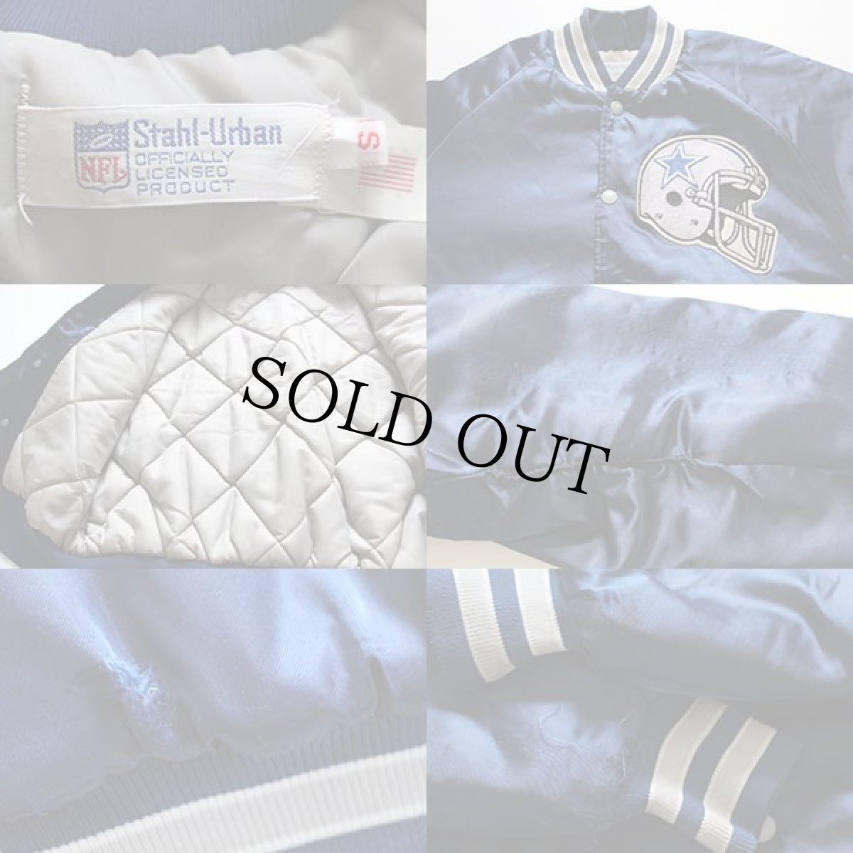 画像3: 80s USA製 Stahl-Urban DALLAS COWBOYS ナイロンスタジャン 紺 S (3)