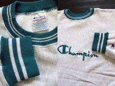 画像3: 90s USA製 Championチャンピオン スクリプト ビッグロゴ刺繍 リブライン リバースウィーブ スウェット L (3)