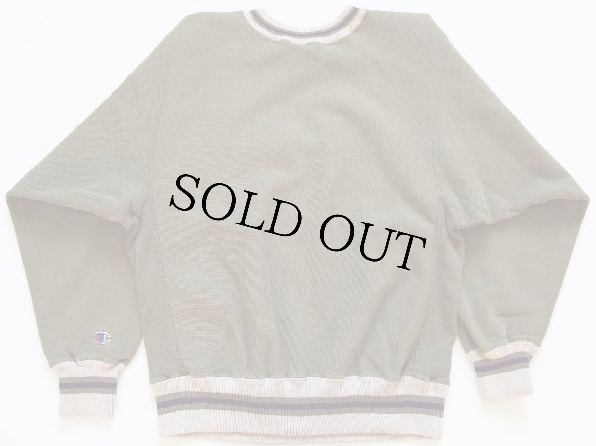 画像2: 90s USA製 Championチャンピオン スクリプト ビッグロゴ刺繍 リブライン リバースウィーブ スウェット M (2)