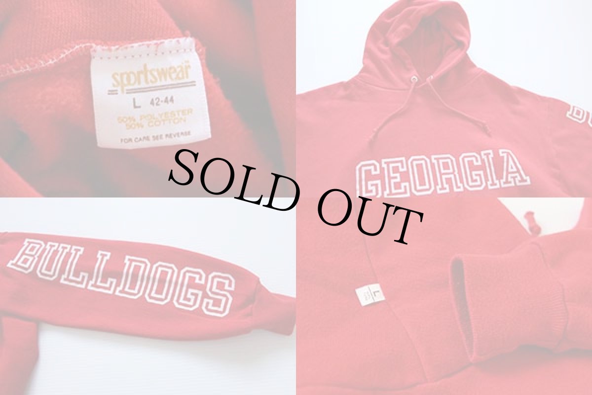 画像4: 80s USA製 GEORGIA BULLDOGS スウェットパーカー 赤 L (4)