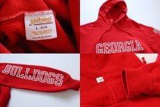 画像4: 80s USA製 GEORGIA BULLDOGS スウェットパーカー 赤 L (4)