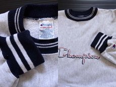 画像3: 90s USA製 Championチャンピオン スクリプト ビッグロゴ刺繍 リブライン リバースウィーブ スウェット XL (3)